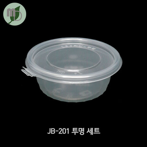 반찬/밥/국용기 (JB-201/투명/뚜껑세트) -1박스(900개)-